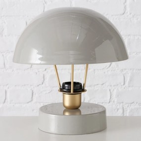 Metalowa lampka stołowa Clover, szary klosz, Ø 25 cm