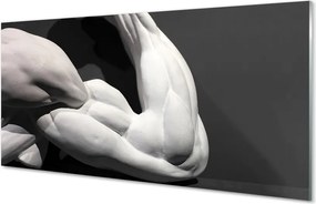 Panel szklany do Kuchni Czarno-Biała Rzeźba Mięśni
