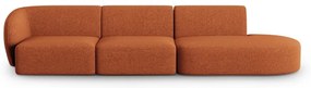 Sofa z tkaniny szenilowej lewostronna w kolorze terakoty 311 cm Paolo – Milo Casa