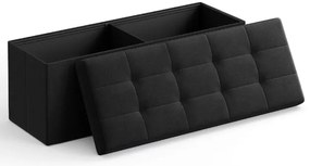 Stołek ze schowkiem OTTOMAN 110x38 cm, czarny