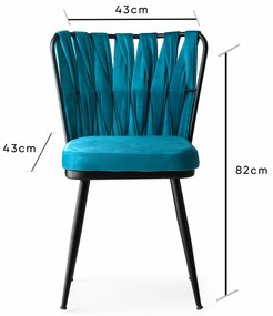 Zestaw krzeseł do jadalni Kusakli Blue, 4 szt., 4 szt.