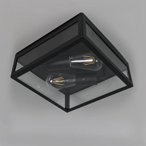 Industrialna lampa sufitowa zewnętrzna czarna 2-światłowa - Rotterdam