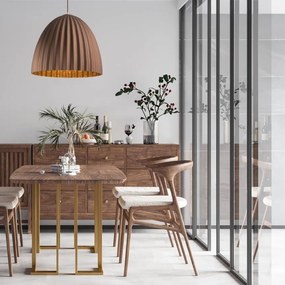 Telma Sigma brązowa lampa wisząc nad stół średnica 50, 70cm środek miedziany