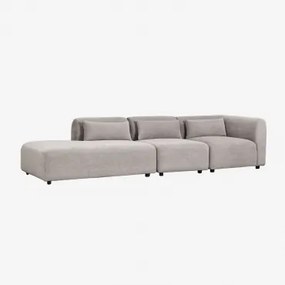 Sofa Narożna Fogler 3-częściowa Modułowa Z Leżanką Po Lewej Stronie Sztruksu Szary Kret - Sklum