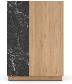 Czarno-naturalna szafka w dekorze dębu 90x127 cm Dione – Marckeric