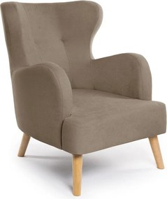 Beżowy fotel typu uszak Noemye – Bonami Selection