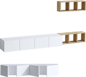Ściana telewizyjna Pia White and Oak