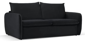 Czarna aksamitna rozkładana sofa 194 cm Vienna – Cosmopolitan Design