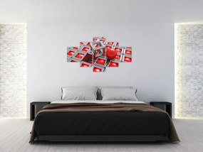 Obraz - 3D metaliczna abstrakcja (125x70 cm)