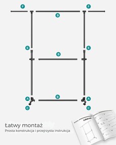 Stojak na ubrania dwupoziomowy JASON, 101-165x49x113-180cm, czarny SongmicsHome