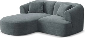 Ciemnoszary sztruksowy narożnik (lewostronny/z szezlongiem) Campi – Cosmopolitan Design