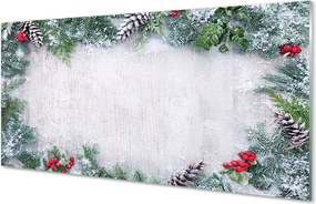 Szklany Panel Szyszki w Zimowym Śniegu