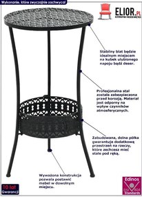 Metalowy okrągły stolik na taras C9-M74