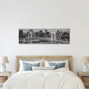 Obraz - Duże miasto z czerwoną wieżą (170x50 cm)