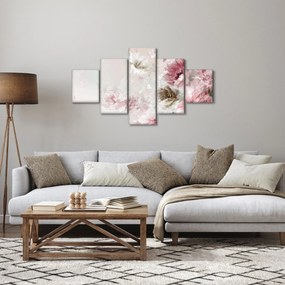 Obraz - Malowanie różowych kwiatów (125x70 cm)