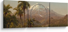 Obraz - Frederic Edwin Church, Tamaca Palms, reprodukcje (z zegarem) (90x30 cm)