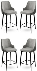 Zestaw krzeseł barowych Enox Grey and Black, 4 szt., 4 szt.