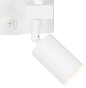 Nowoczesna lampa ścienna biała z lampką do czytania - Brescia Nowoczesny Oswietlenie wewnetrzne