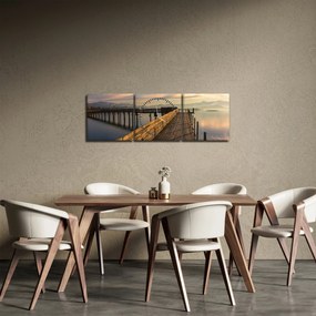 Obraz - Na brzegu jeziora Obersee (z zegarem) (90x30 cm)