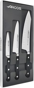 Zestaw 3 Noży Kuchennych Arcos Seria Ópera Ostrza ze Stali Nierdzewnej NITRUM® 100-140-180 mm Rączki z Czarnego Polipropylenu