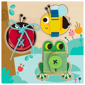 Tooky toy drewniana tablica edukacyjna sorter trening ćwiczenia sznurek guzik klamerka