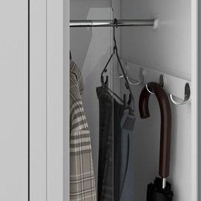 Szafka pracownicza metalowa czterokomorowa szara: KACPER II, 600 x 1800 x 500 mm