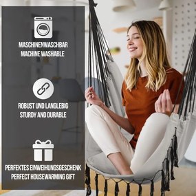 MIADOMODO Wiszący fotel bujany, szary