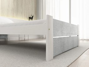 Łóżko IKAROS DOUBLE 90 x 200 cm, beton/biała Stelaż: Bez stelaża, Materac: Bez materaca