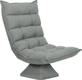 HOMCOM Fotel do czytania i relaksu, obrotowy, w wyglądzie aksamitu, 62 cm x 70 cm x 95 cm, Jasnoszary