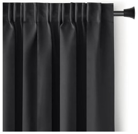 Czarna zaciemniająca zasłona termiczna 140x270 cm Pleat – Restilo