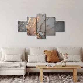 Obraz - Szaro - złoty marmur (125x70 cm)