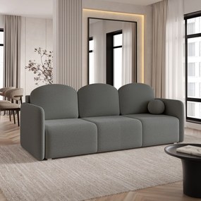 Masseno Sofa SUVI III z funkcją spania i pojemnikiem na pościel, Rozkładana sofa - Szary, QUELLE 92