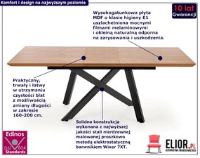 Rozkładany stół loftowy Fabier 2X - dąb naturalny