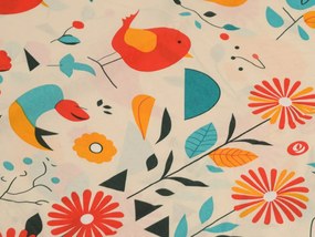 PrzytulneMieszkanie.pl PrzytulneMieszkanie.pl Bawełniana pościel RETRO BIRD kolorowa Rozmiar pościeli: 2 szt 70 x 90 cm | 200 x 220 cm