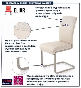 Kaszmirowe tapicerowane krzesło na płozach M4-M78