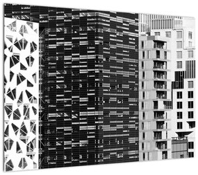 Obraz na szkle architektury czarno-białej (70x50 cm)
