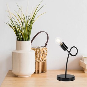 Czarna lampa stołowa − LAMKUR