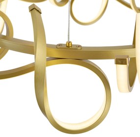 Designerska lampa wisząca złota okrągła z 3-stopniowym ściemnianiem - Krisscross Nowoczesny Oswietlenie wewnetrzne