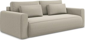 Kanapa 3-osobowa z funkcją spania - z tkaniny welwetowej - perłowy - KAPUA