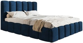 Welurowe łóżko tapicerowane z pojemnikiem 140x200 R1-N49