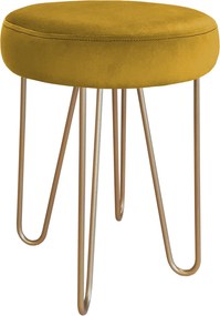 Taboret Venus tkanina Welur stelaż metalowy STOŁEK LOFT : Kolor Stelaża - Złoty, Kolor tkaniny - VELVET - MG15, Typ tkaniny - Velvet