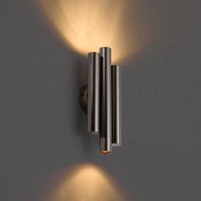 Retro wandlamp gunmetal 3-lichts - Pipes