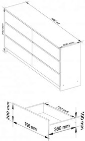 Komoda do sypialni z gładkim frontem  dąb artisan - Olin 3X