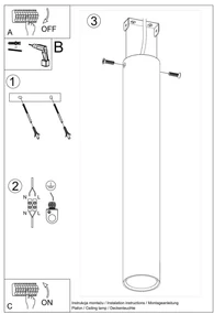Plafon LAGOS 40 czarny SOLLUX  LIGHTING