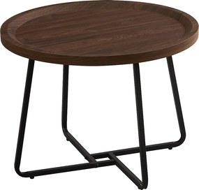 Stolik kawowy - MDF i metal - ciemny brąz - LIMO