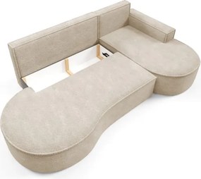 Narożnik MOLLY Prawostronny z funkcją spania, wolnostojący tkanina ABRIAMO 03 Beżowy