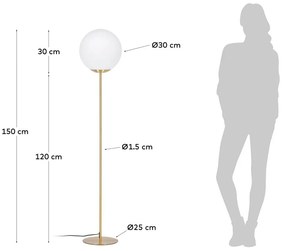 Lampa stojąca w kolorze złota ze szklanym kloszem (wys. 150 cm) Mahala – Kave Home
