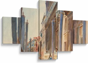 Obraz - John Singer Sargent, Gondola Moorings on the Grand Canal, reprodukcje (125x70 cm)
