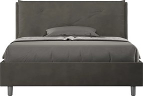 Łóżko bez stelaża tapicerowane 140x200 microfibra szary Appia Large