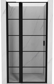 Mexen Mist L drzwi prysznicowe uchylne lewe 95 cm, czarna kratka, czarne - 8A4L-095-000-70-77-L